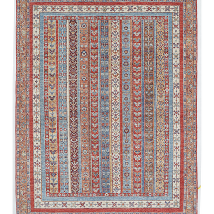 Hand Knotted Shaal Wool Rug 5' 0" X 6' 7"