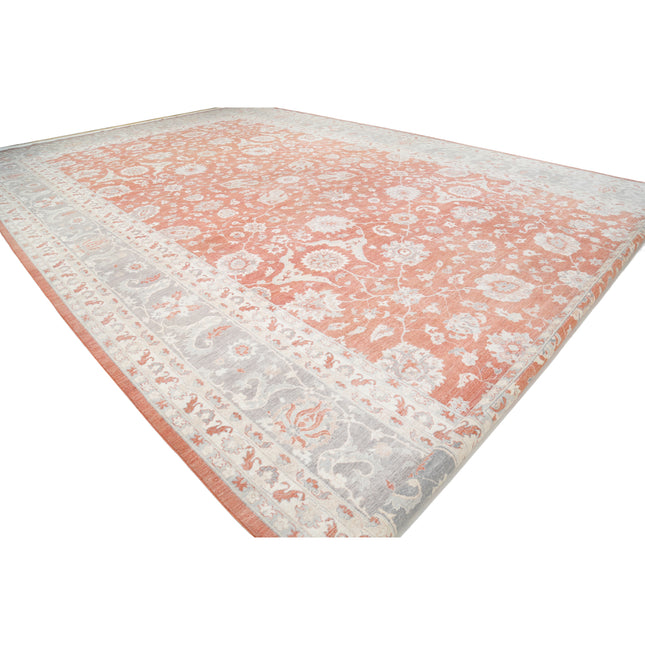 Ziegler 15' 6" X 25' 0" Hand-Knotted Wool Rug 15' 6" X 25' 0" (472 X 762) / Red / Ivory