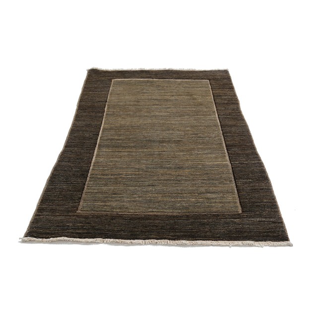 Modcar 3' 2" X 5' 3" Hand-Knotted Wool Rug 3' 2" X 5' 3" (97 X 160) / Grey / Brown