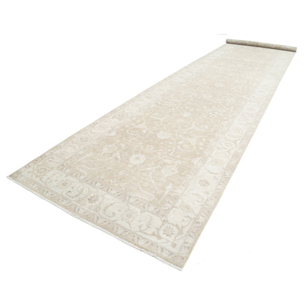 Serenity 5' 11" X 26' 0" Hand-Knotted Wool Rug 5' 11" X 26' 0" (180 X 792) / Brown / Ivory