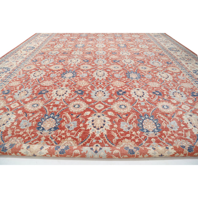 Ziegler 18' 2" X 26' 4" Hand-Knotted Wool Rug 18' 2" X 26' 4" (554 X 803) / Red / Ivory