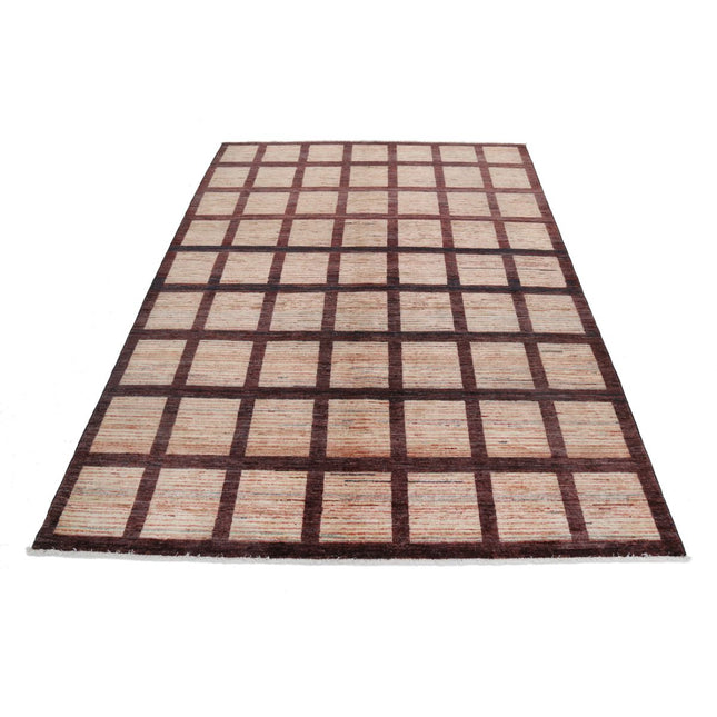 Modcar 5' 6" X 7' 7" Hand-Knotted Wool Rug 5' 6" X 7' 7" (168 X 231) / Brown / Multi