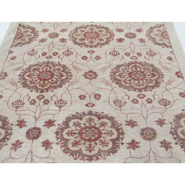 Modcar 5' 10" X 7' 10" Hand-Knotted Wool Rug 5' 10" X 7' 10" (178 X 239) / Ivory / Ivory