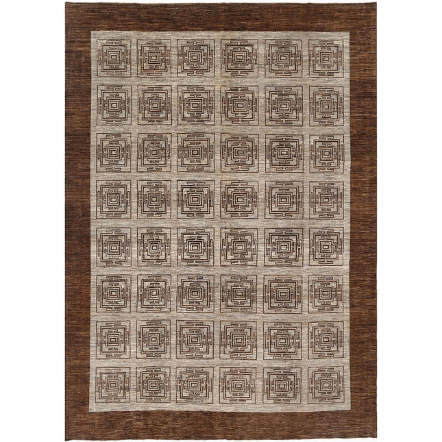 Modcar 9' 5" X 13' 0" Hand-Knotted Wool Rug 9' 5" X 13' 0" (287 X 396) / Grey / Brown