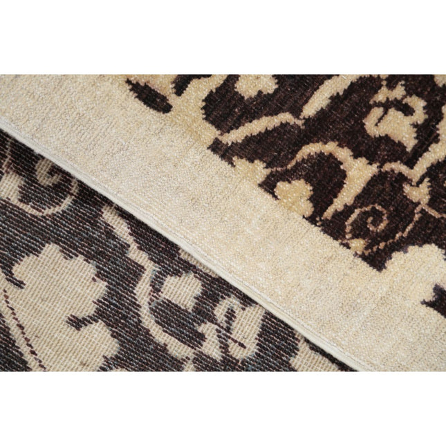 Modcar 6' 2" X 9' 1" Hand-Knotted Wool Rug 6' 2" X 9' 1" (188 X 277) / Brown / Ivory