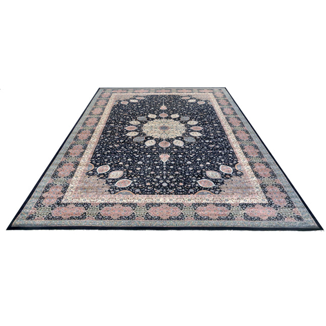 Heritage 21' 9" X 32' 0" Hand-Knotted Wool Rug 21' 9" X 32' 0" (663 X 975) / Black / Pink