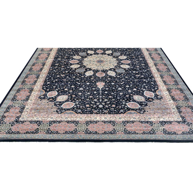 Heritage 21' 9" X 32' 0" Hand-Knotted Wool Rug 21' 9" X 32' 0" (663 X 975) / Black / Pink