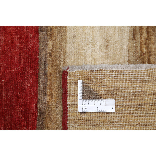 Modcar 4' 0" X 6' 0" Hand-Knotted Wool Rug 4' 0" X 6' 0" (122 X 183) / Gold / Red