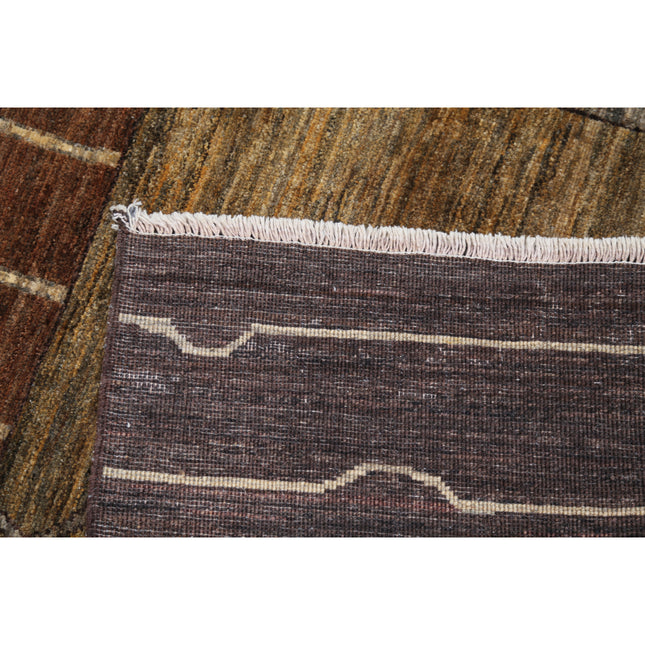 Modcar 5' 7" X 7' 5" Hand-Knotted Wool Rug 5' 7" X 7' 5" (170 X 226) / Brown / Brown