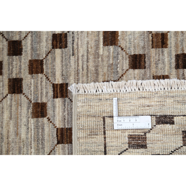 Modcar 4' 9" X 6' 3" Hand-Knotted Wool Rug 4' 9" X 6' 3" (145 X 191) / Grey / Brown