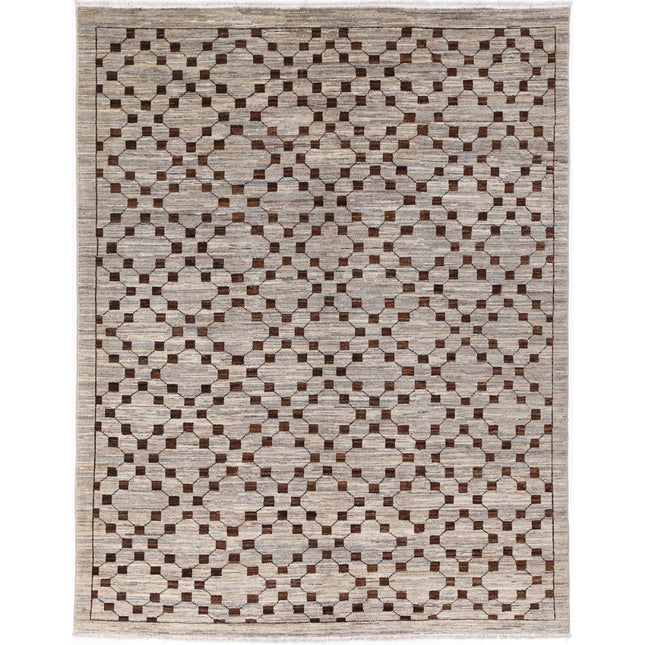 Modcar 4' 9" X 6' 3" Hand-Knotted Wool Rug 4' 9" X 6' 3" (145 X 191) / Grey / Brown