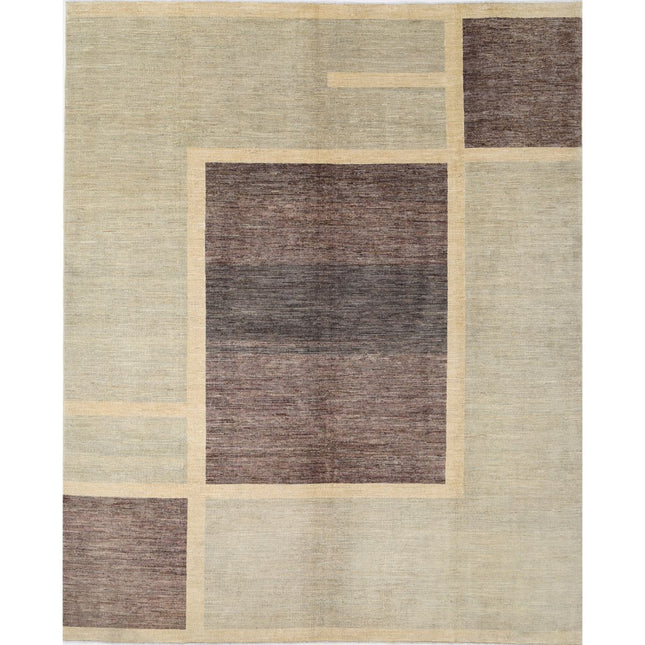 Modcar 7' 11" X 9' 8" Hand-Knotted Wool Rug 7' 11" X 9' 8" (241 X 295) / Brown / Grey