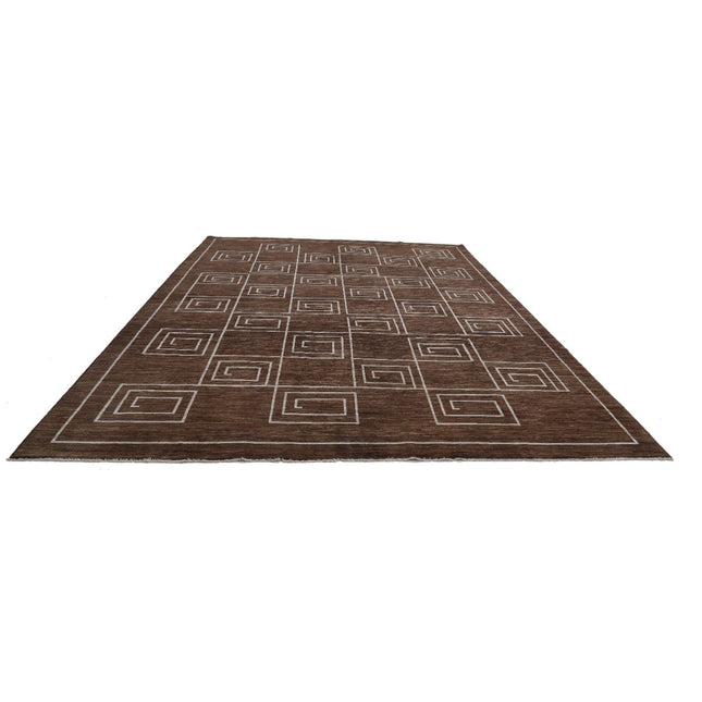 Modcar 9' 11" X 13' 6" Hand-Knotted Wool Rug 9' 11" X 13' 6" (302 X 411) / Brown / Brown