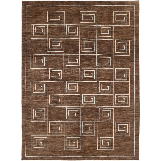 Modcar 9' 11" X 13' 6" Hand-Knotted Wool Rug 9' 11" X 13' 6" (302 X 411) / Brown / Brown