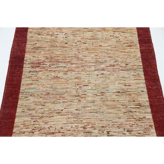 Modcar 2' 11" X 4' 11" Hand-Knotted Wool Rug 2' 11" X 4' 11" (89 X 150) / Multi / Red