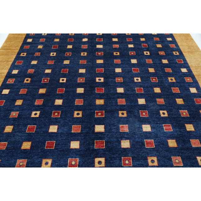 Modcar 8' 4" X 9' 2" Hand-Knotted Wool Rug 8' 4" X 9' 2" (254 X 279) / Blue / Gold