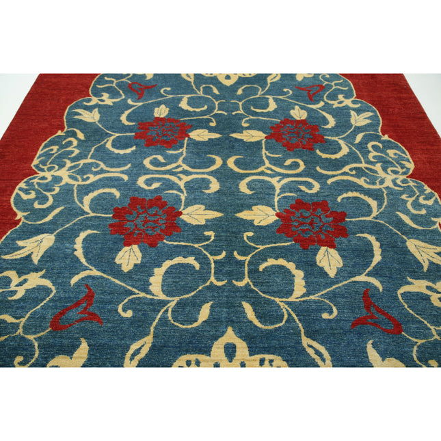 Modcar 8' 3" X 10' 1" Hand-Knotted Wool Rug 8' 3" X 10' 1" (251 X 307) / Blue / Red