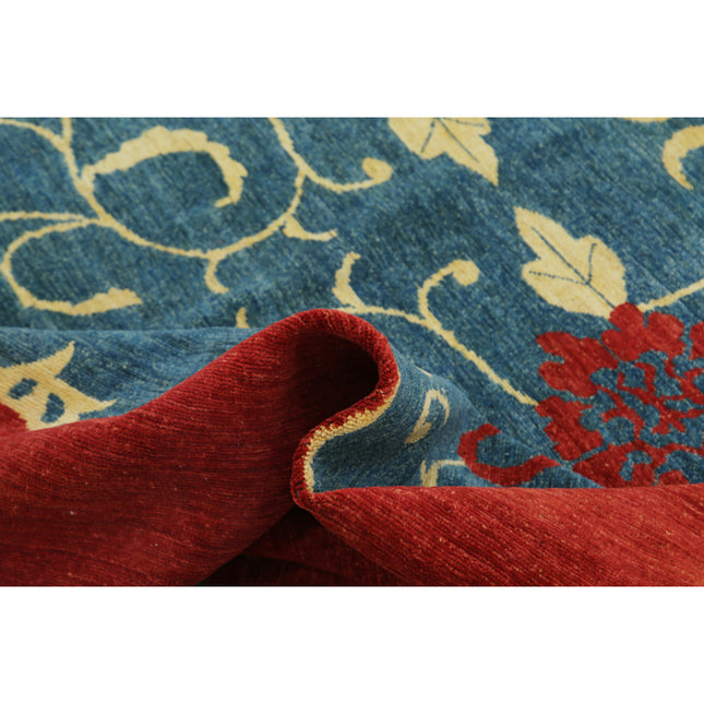 Modcar 8' 3" X 10' 1" Hand-Knotted Wool Rug 8' 3" X 10' 1" (251 X 307) / Blue / Red