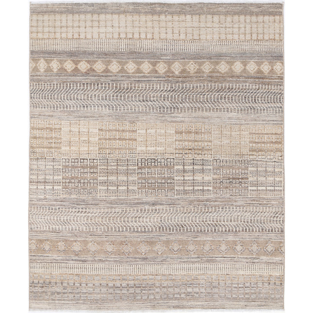 Modcar 4' 10" X 6' 1" Hand-Knotted Wool Rug 4' 10" X 6' 1" (147 X 185) / Grey / Brown