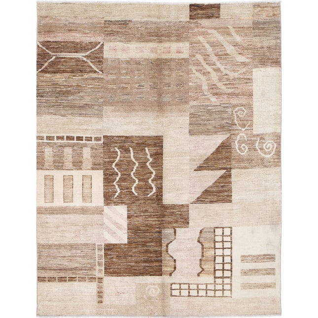 Modcar 5' 0" X 6' 4" Hand-Knotted Wool Rug 5' 0" X 6' 4" (152 X 193) / Brown / Brown