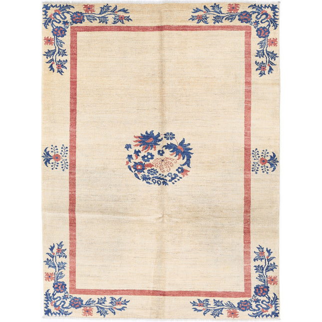 Modcar 5' 0" X 6' 10" Hand-Knotted Wool Rug 5' 0" X 6' 10" (152 X 208) / Ivory / Ivory