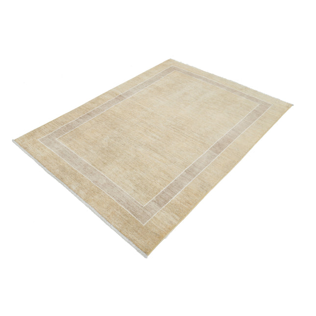Modcar 4' 8" X 6' 5" Hand-Knotted Wool Rug 4' 8" X 6' 5" (142 X 196) / Brown / Brown