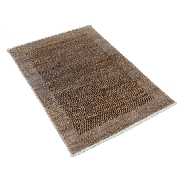 Modcar 2' 7" X 3' 11" Hand-Knotted Wool Rug 2' 7" X 3' 11" (79 X 119) / Brown / Brown