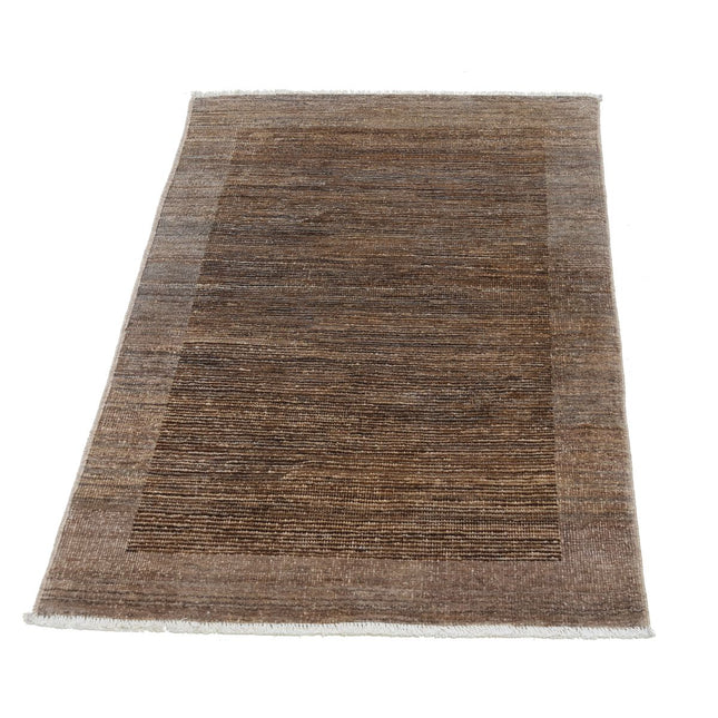 Modcar 2' 7" X 3' 11" Hand-Knotted Wool Rug 2' 7" X 3' 11" (79 X 119) / Brown / Brown