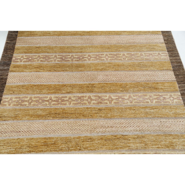 Modcar 4' 10" X 6' 2" Hand-Knotted Wool Rug 4' 10" X 6' 2" (147 X 188) / Gold / Brown
