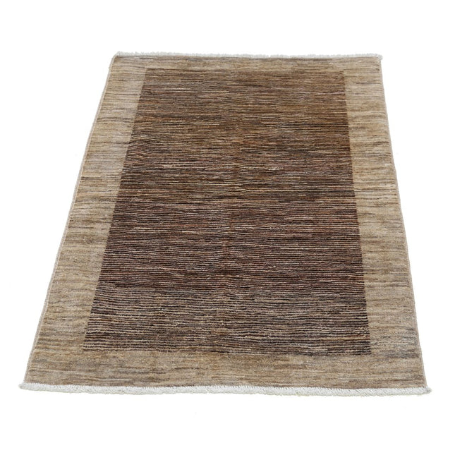 Modcar 2' 7" X 3' 9" Hand-Knotted Wool Rug 2' 7" X 3' 9" (79 X 114) / Brown / Brown