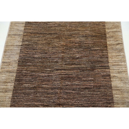 Modcar 2' 7" X 3' 9" Hand-Knotted Wool Rug 2' 7" X 3' 9" (79 X 114) / Brown / Brown