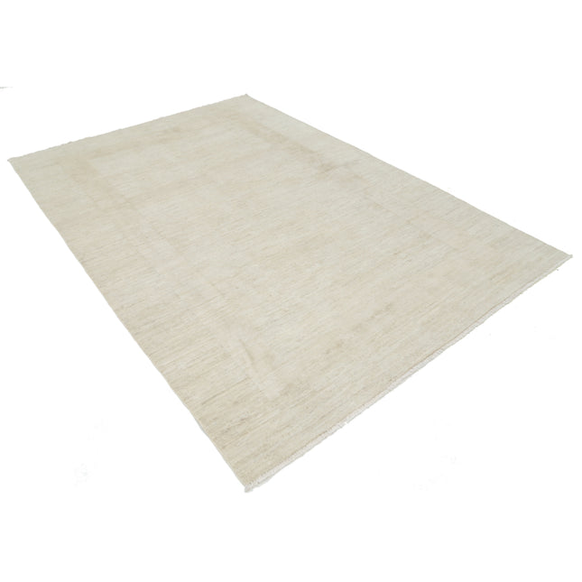 Modcar 5' 11" X 8' 7" Hand-Knotted Wool Rug 5' 11" X 8' 7" (180 X 262) / Ivory / Ivory