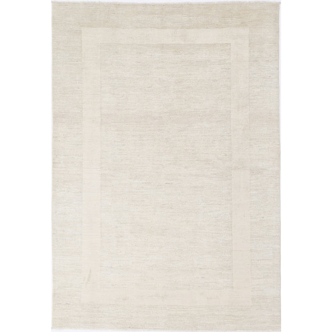 Modcar 5' 11" X 8' 7" Hand-Knotted Wool Rug 5' 11" X 8' 7" (180 X 262) / Ivory / Ivory