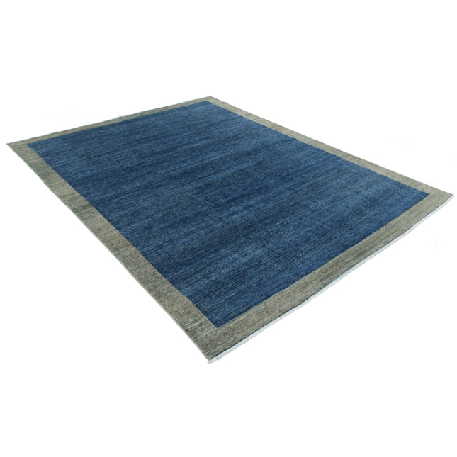 Modcar 7' 2" X 9' 4" Hand-Knotted Wool Rug 7' 2" X 9' 4" (218 X 284) / Blue / Green