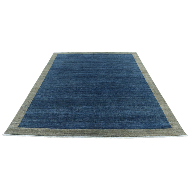 Modcar 7' 2" X 9' 4" Hand-Knotted Wool Rug 7' 2" X 9' 4" (218 X 284) / Blue / Green