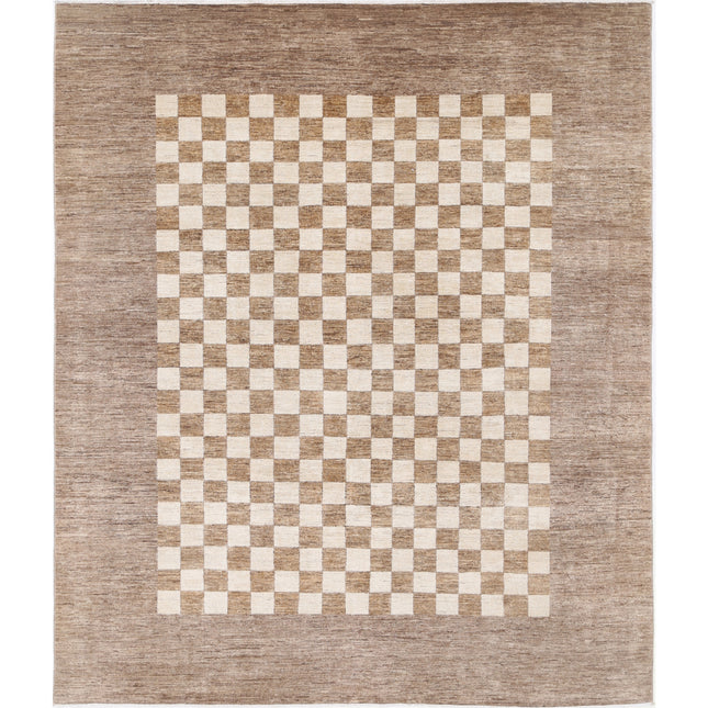 Modcar 8' 2" X 9' 6" Hand-Knotted Wool Rug 8' 2" X 9' 6" (249 X 290) / Brown / Brown