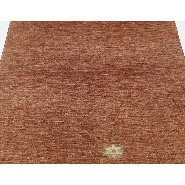 Modcar 4' 0" X 5' 10" Hand-Knotted Wool Rug 4' 0" X 5' 10" (122 X 178) / Brown / Brown