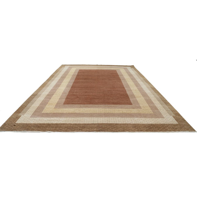 Modcar 11' 11" X 17' 4" Hand-Knotted Wool Rug 11' 11" X 17' 4" (363 X 528) / Brown / Grey