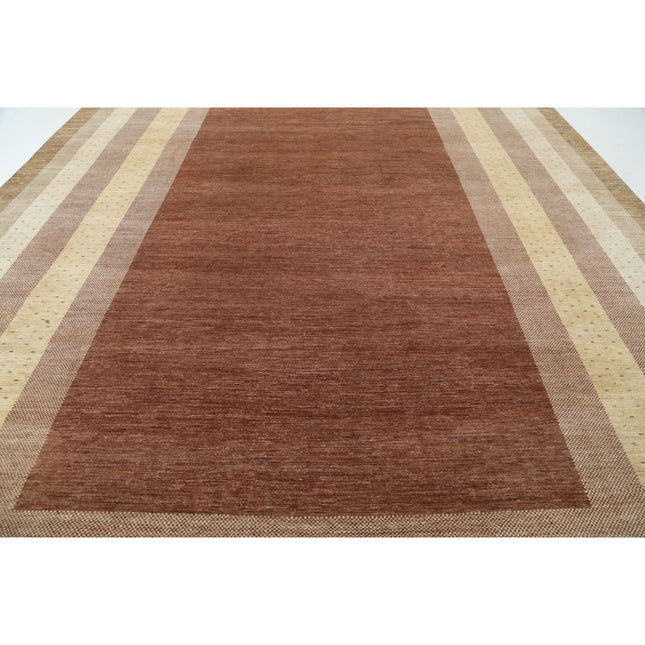 Modcar 11' 11" X 17' 4" Hand-Knotted Wool Rug 11' 11" X 17' 4" (363 X 528) / Brown / Grey