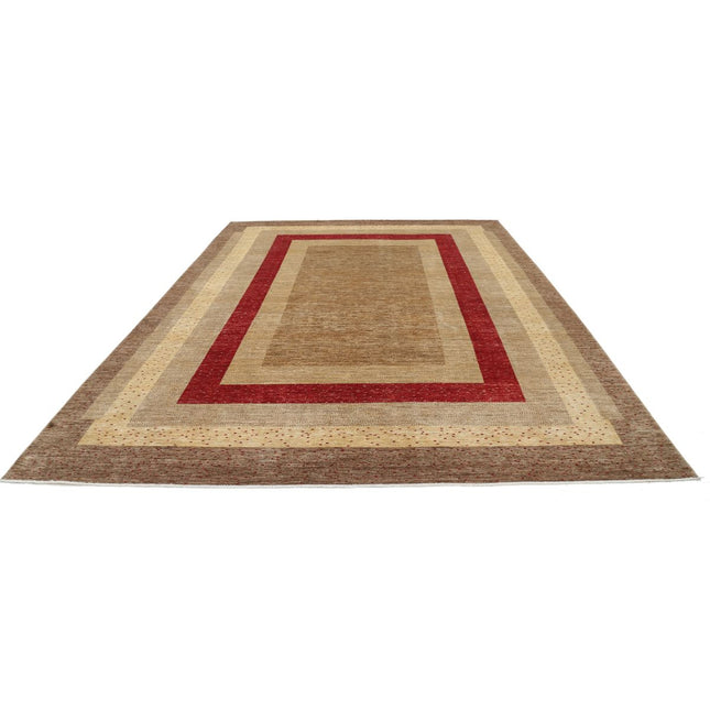 Modcar 9' 10" X 13' 7" Hand-Knotted Wool Rug 9' 10" X 13' 7" (300 X 414) / Brown / Red