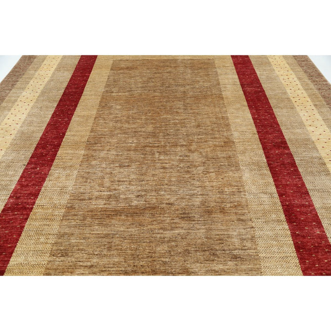Modcar 9' 10" X 13' 7" Hand-Knotted Wool Rug 9' 10" X 13' 7" (300 X 414) / Brown / Red