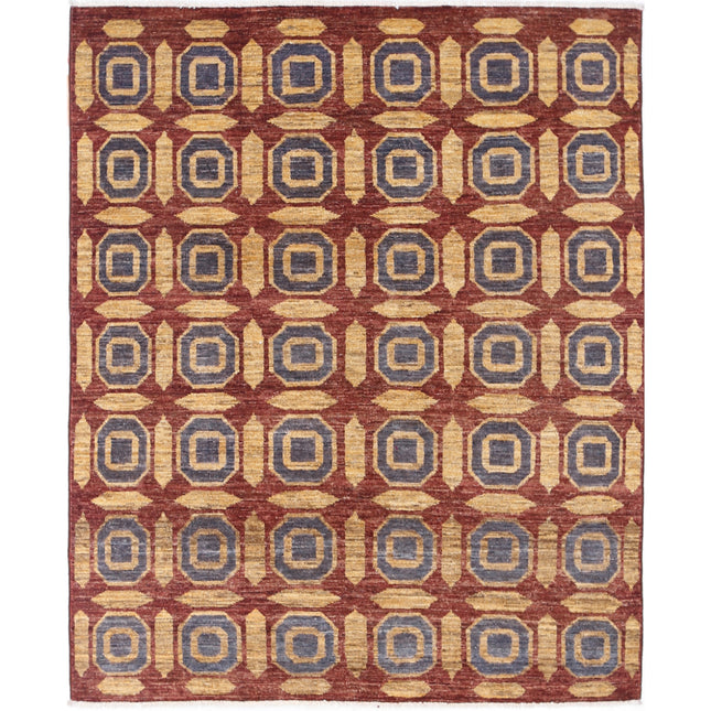 Modcar 4' 2" X 5' 3" Hand-Knotted Wool Rug 4' 2" X 5' 3" (127 X 160) / Brown / Gold