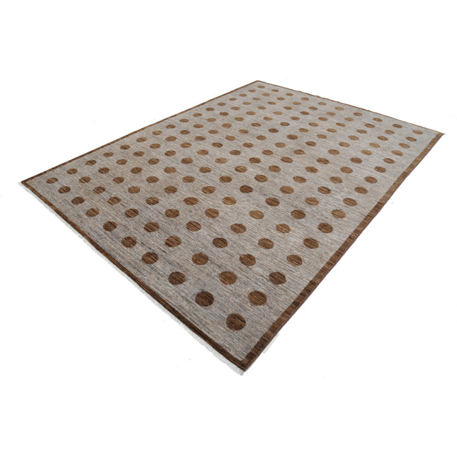 Modcar 7' 0" X 9' 5" Hand-Knotted Wool Rug 7' 0" X 9' 5" (213 X 287) / Brown / Brown