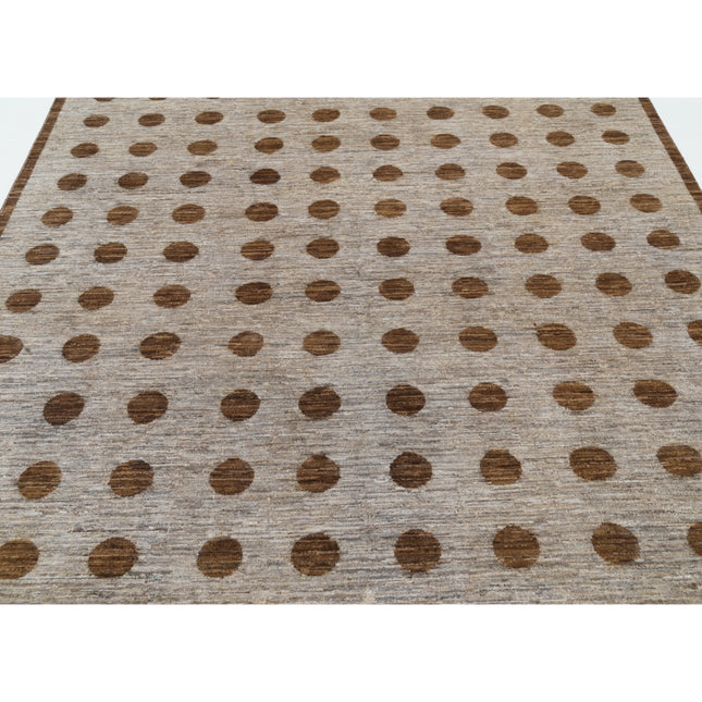 Modcar 7' 0" X 9' 5" Hand-Knotted Wool Rug 7' 0" X 9' 5" (213 X 287) / Brown / Brown