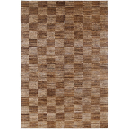 Modcar 6' 5" X 9' 8" Hand-Knotted Wool Rug 6' 5" X 9' 8" (196 X 295) / Brown / Brown