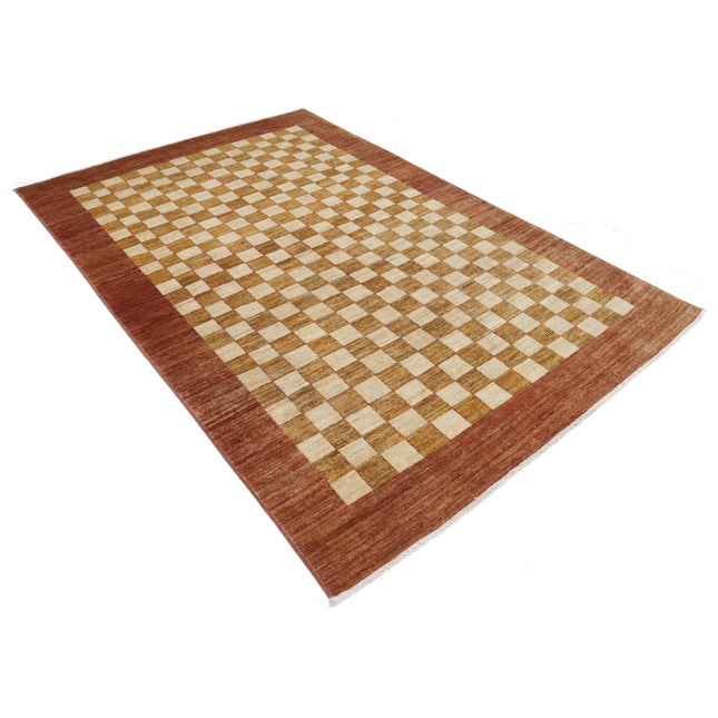 Modcar 5' 11" X 8' 8" Hand-Knotted Wool Rug 5' 11" X 8' 8" (180 X 264) / Gold / Brown
