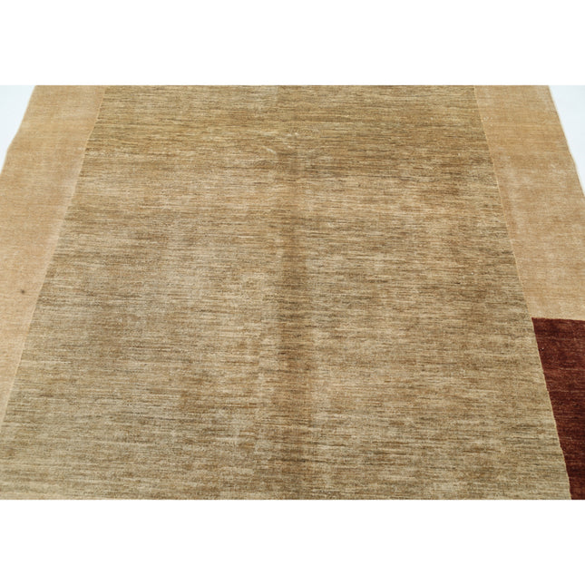 Modcar 6' 6" X 6' 9" Hand-Knotted Wool Rug 6' 6" X 6' 9" (198 X 206) / Ivory / Brown