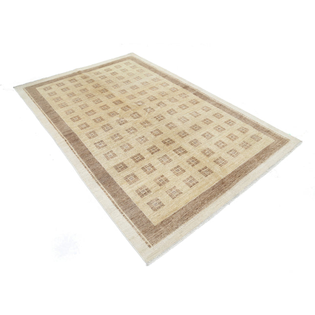 Modcar 5' 6" X 8' 3" Hand-Knotted Wool Rug 5' 6" X 8' 3" (168 X 251) / Brown / Brown