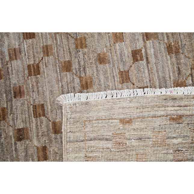 Modcar 2' 9" X 4' 7" Hand-Knotted Wool Rug 2' 9" X 4' 7" (84 X 140) / Grey / Brown