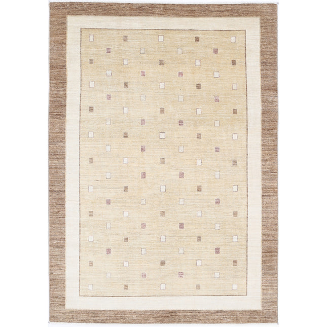 Modcar 5' 7" X 8' 0" Hand-Knotted Wool Rug 5' 7" X 8' 0" (170 X 244) / Gold / Brown